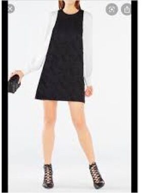 BCBGMAXAZRIA black textured jacquard dress size Small